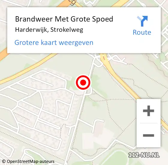 Locatie op kaart van de 112 melding: Brandweer Met Grote Spoed Naar Harderwijk, Strokelweg op 18 mei 2015 22:04