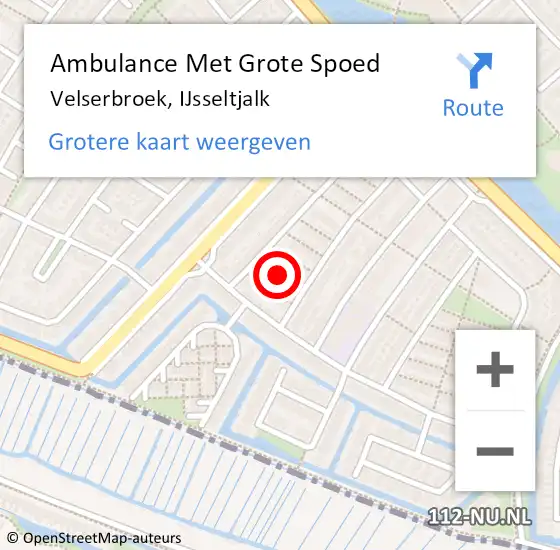 Locatie op kaart van de 112 melding: Ambulance Met Grote Spoed Naar Velserbroek, IJsseltjalk op 18 mei 2015 23:44