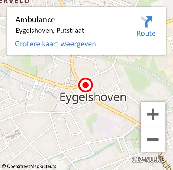 Locatie op kaart van de 112 melding: Ambulance Eygelshoven, Putstraat op 19 mei 2015 00:51