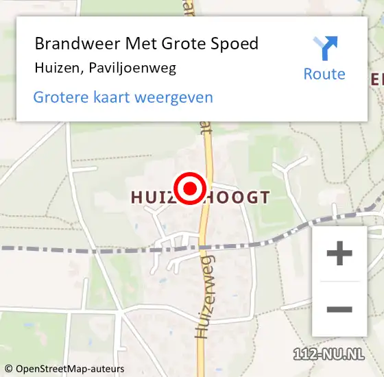 Locatie op kaart van de 112 melding: Brandweer Met Grote Spoed Naar Huizen, Paviljoenweg op 19 mei 2015 18:13