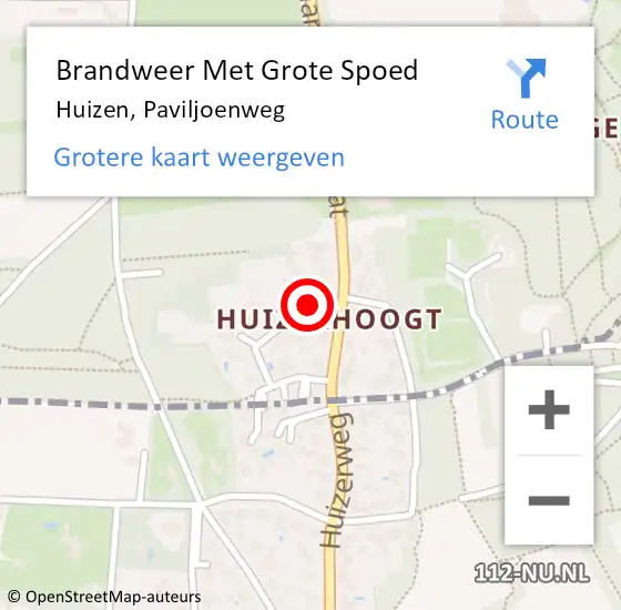 Locatie op kaart van de 112 melding: Brandweer Met Grote Spoed Naar Huizen, Paviljoenweg op 19 mei 2015 18:24