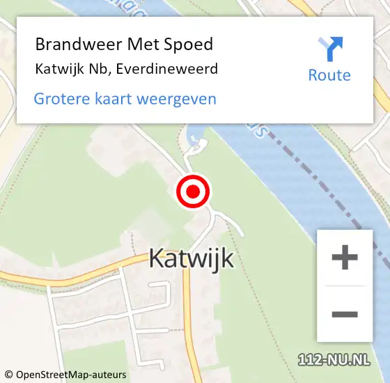 Locatie op kaart van de 112 melding: Brandweer Met Spoed Naar Katwijk Nb, Everdineweerd op 19 mei 2015 18:58