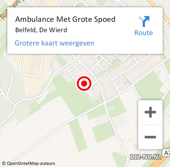 Locatie op kaart van de 112 melding: Ambulance Met Grote Spoed Naar Belfeld, De Wierd op 19 mei 2015 19:16