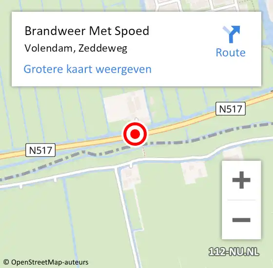 Locatie op kaart van de 112 melding: Brandweer Met Spoed Naar Volendam, Zeddeweg op 8 november 2013 10:16