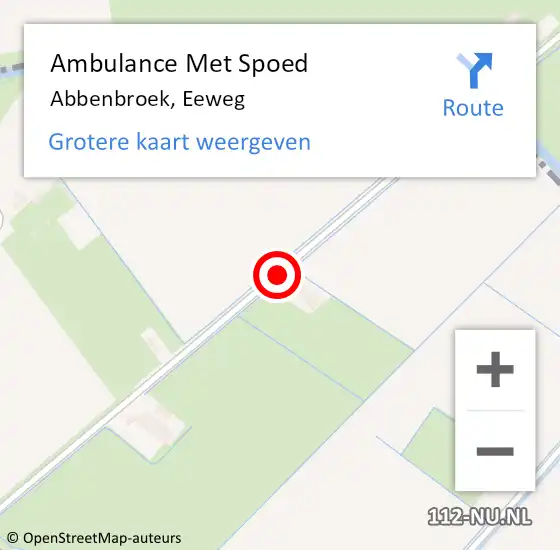 Locatie op kaart van de 112 melding: Ambulance Met Spoed Naar Abbenbroek, Eeweg op 19 mei 2015 20:15