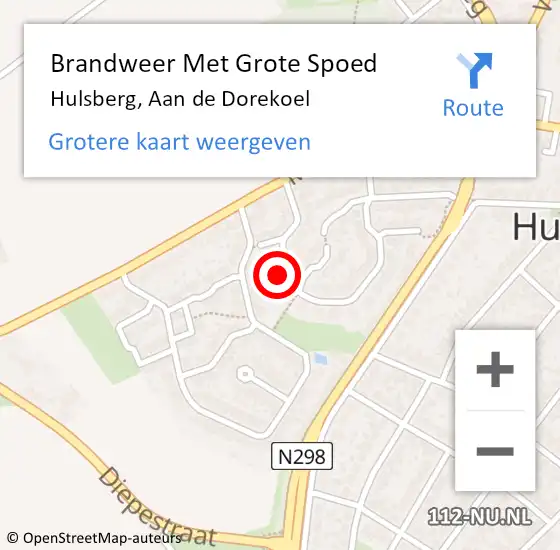 Locatie op kaart van de 112 melding: Brandweer Met Grote Spoed Naar Hulsberg, Aan de Dorekoel op 19 mei 2015 21:14