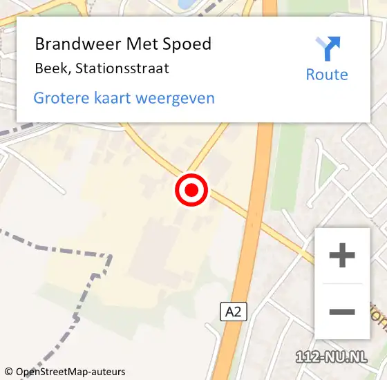 Locatie op kaart van de 112 melding: Brandweer Met Spoed Naar Beek, Stationsstraat op 19 mei 2015 21:54