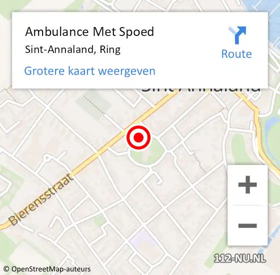 Locatie op kaart van de 112 melding: Ambulance Met Spoed Naar Sint-Annaland, Ring op 20 mei 2015 00:29