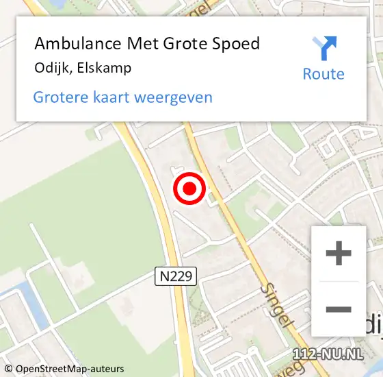 Locatie op kaart van de 112 melding: Ambulance Met Grote Spoed Naar Odijk, Elskamp op 20 mei 2015 04:41