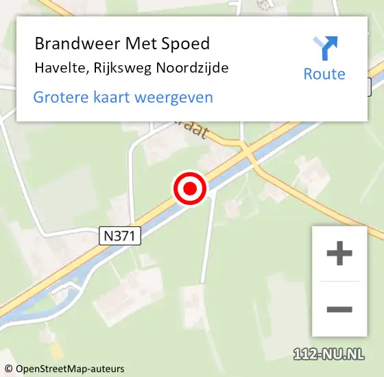 Locatie op kaart van de 112 melding: Brandweer Met Spoed Naar Havelte, Rijksweg Noordzijde op 20 mei 2015 06:29