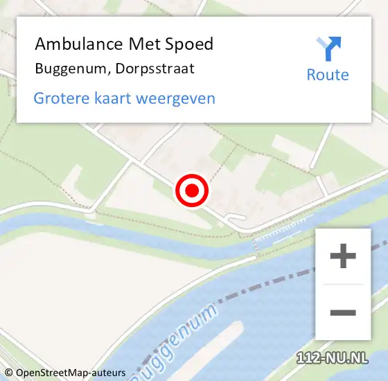 Locatie op kaart van de 112 melding: Ambulance Met Spoed Naar Buggenum, Dorpsstraat op 20 mei 2015 10:26