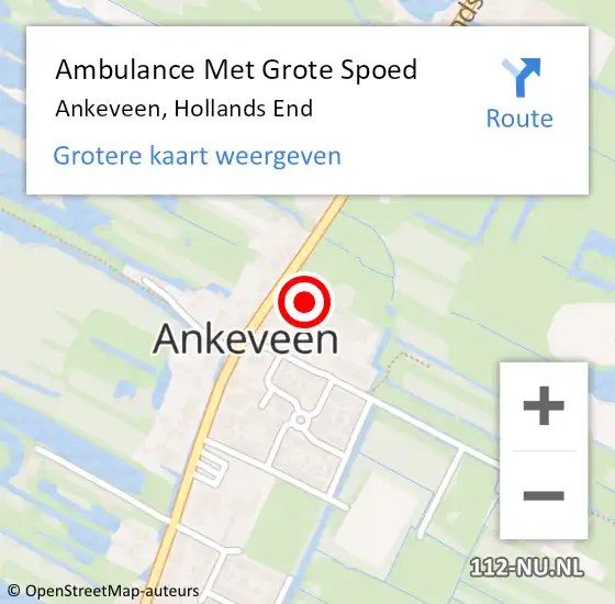 Locatie op kaart van de 112 melding: Ambulance Met Grote Spoed Naar Ankeveen, Hollands End op 20 mei 2015 11:00