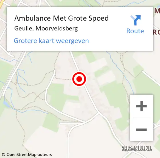 Locatie op kaart van de 112 melding: Ambulance Met Grote Spoed Naar Geulle, Moorveldsberg op 12 september 2013 09:07