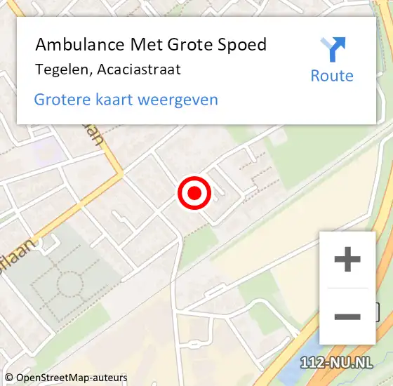 Locatie op kaart van de 112 melding: Ambulance Met Grote Spoed Naar Tegelen, Acaciastraat op 20 mei 2015 12:55