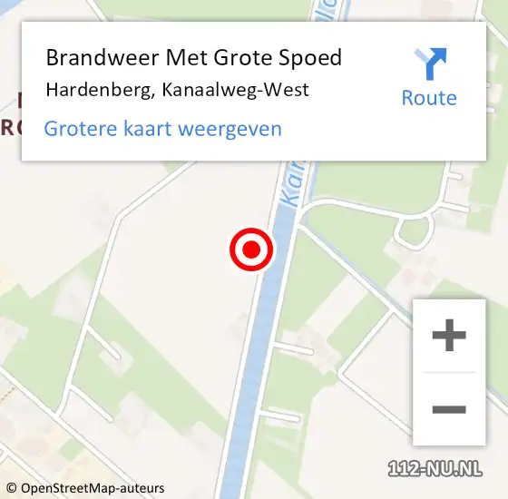 Locatie op kaart van de 112 melding: Brandweer Met Grote Spoed Naar Hardenberg, Kanaalweg-West op 8 november 2013 11:21