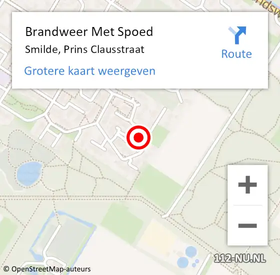 Locatie op kaart van de 112 melding: Brandweer Met Spoed Naar Smilde, Prins Clausstraat op 20 mei 2015 14:54