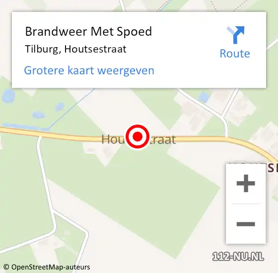 Locatie op kaart van de 112 melding: Brandweer Met Spoed Naar Tilburg, Houtsestraat op 8 november 2013 11:28