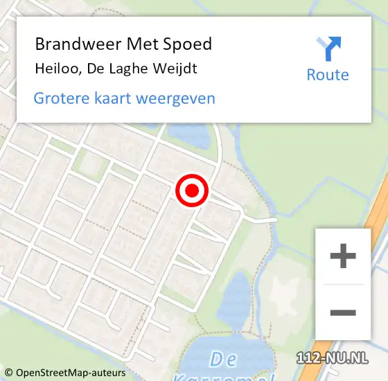 Locatie op kaart van de 112 melding: Brandweer Met Spoed Naar Heiloo, De Laghe Weijdt op 8 november 2013 11:31