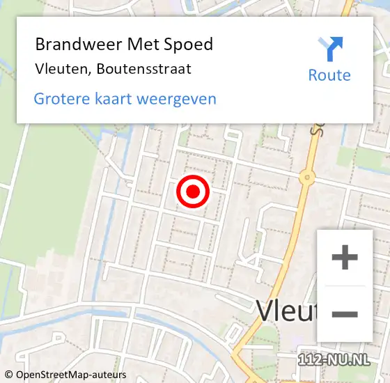 Locatie op kaart van de 112 melding: Brandweer Met Spoed Naar Vleuten, Boutensstraat op 20 mei 2015 17:06