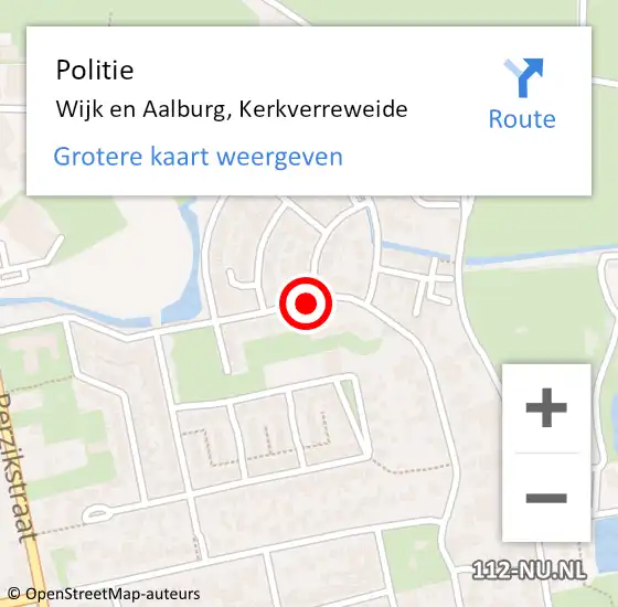 Locatie op kaart van de 112 melding: Politie Wijk en Aalburg, Kerkverreweide op 20 mei 2015 17:26