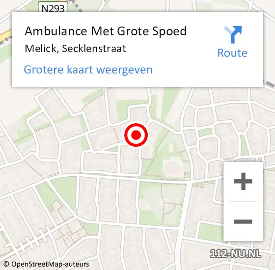 Locatie op kaart van de 112 melding: Ambulance Met Grote Spoed Naar Melick, Secklenstraat op 20 mei 2015 23:11