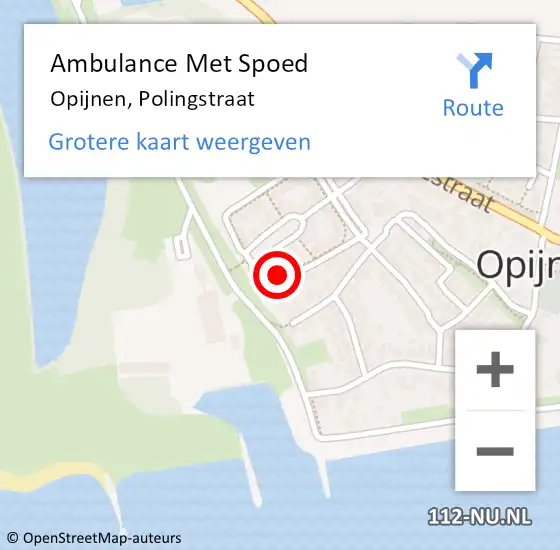 Locatie op kaart van de 112 melding: Ambulance Met Spoed Naar Opijnen, Polingstraat op 21 mei 2015 01:19