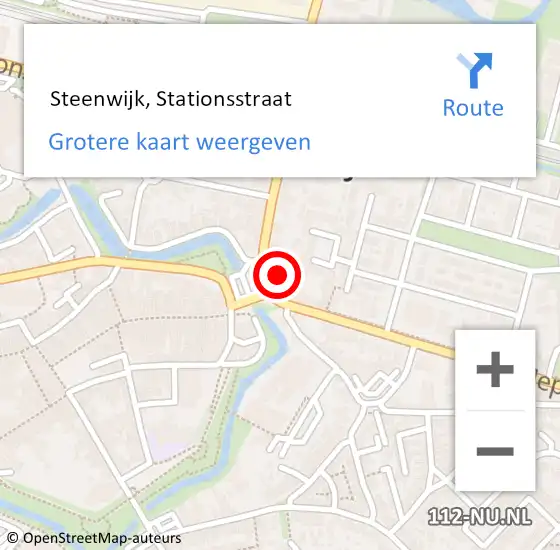 Locatie op kaart van de 112 melding:  Steenwijk, Stationsstraat op 21 mei 2015 04:15