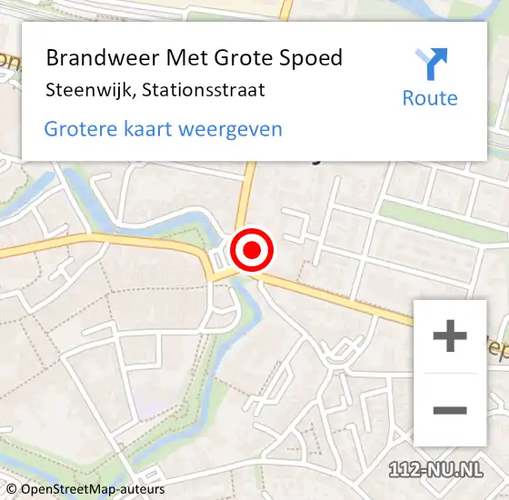 Locatie op kaart van de 112 melding: Brandweer Met Grote Spoed Naar Steenwijk, Stationsstraat op 21 mei 2015 04:23