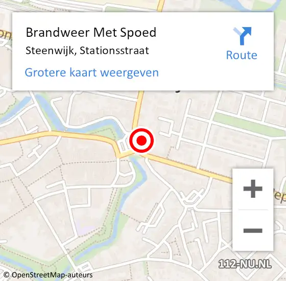 Locatie op kaart van de 112 melding: Brandweer Met Spoed Naar Steenwijk, Stationsstraat op 21 mei 2015 04:25