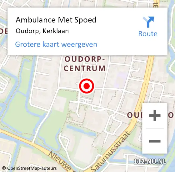 Locatie op kaart van de 112 melding: Ambulance Met Spoed Naar Oudorp, Kerklaan op 21 mei 2015 07:29