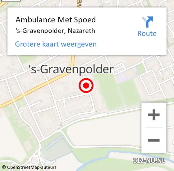 Locatie op kaart van de 112 melding: Ambulance Met Spoed Naar 's-Gravenpolder, Nazareth op 21 mei 2015 08:09
