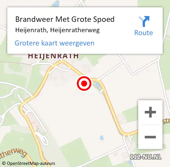 Locatie op kaart van de 112 melding: Brandweer Met Grote Spoed Naar Heijenrath, Heijenratherweg op 21 mei 2015 09:08