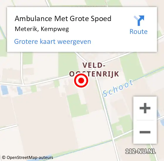 Locatie op kaart van de 112 melding: Ambulance Met Grote Spoed Naar Meterik, Kempweg op 21 mei 2015 11:02