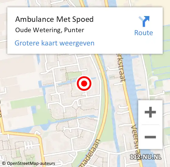 Locatie op kaart van de 112 melding: Ambulance Met Spoed Naar Oude Wetering, Punter op 21 mei 2015 11:04