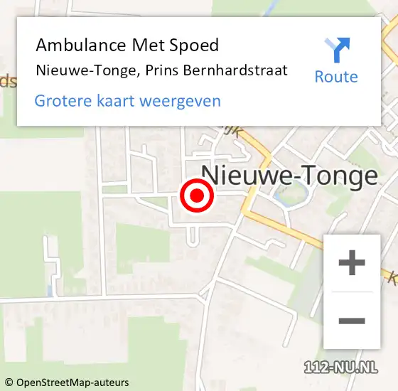 Locatie op kaart van de 112 melding: Ambulance Met Spoed Naar Nieuwe-Tonge, Prins Bernhardstraat op 21 mei 2015 11:06