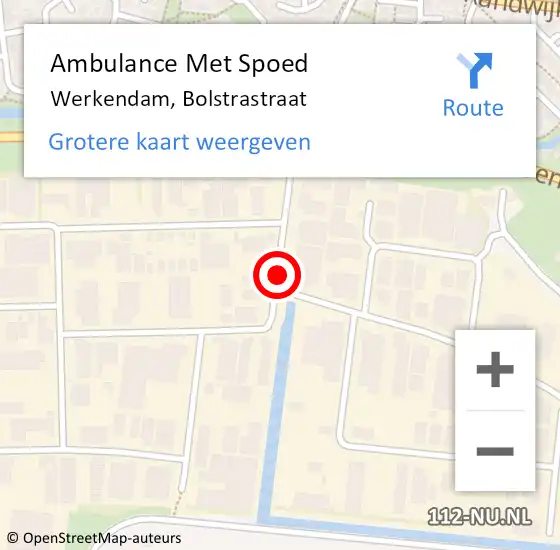 Locatie op kaart van de 112 melding: Ambulance Met Spoed Naar Werkendam, Bolstrastraat op 21 mei 2015 12:46