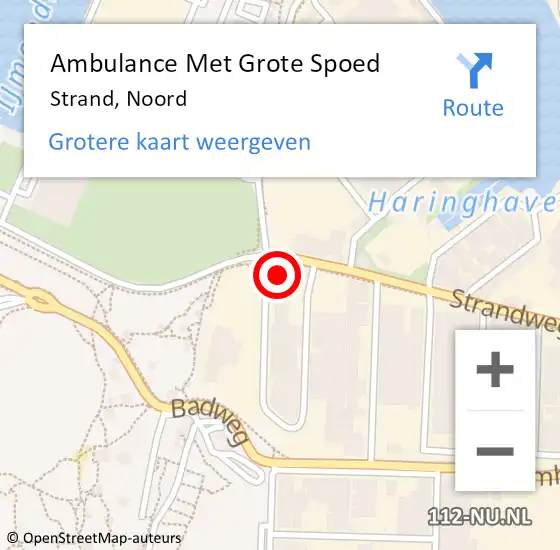 Locatie op kaart van de 112 melding: Ambulance Met Grote Spoed Naar Strand, Noord op 21 mei 2015 16:38