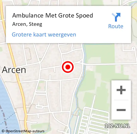 Locatie op kaart van de 112 melding: Ambulance Met Grote Spoed Naar Arcen, Steeg op 21 mei 2015 16:40