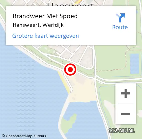 Locatie op kaart van de 112 melding: Brandweer Met Spoed Naar Hansweert, Werfdijk op 21 mei 2015 17:01