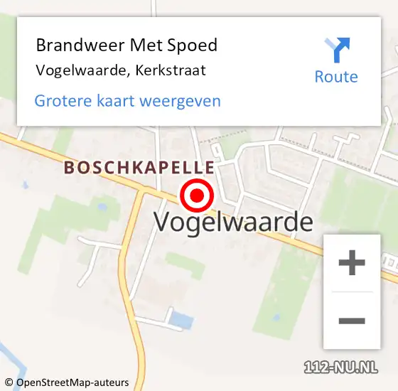 Locatie op kaart van de 112 melding: Brandweer Met Spoed Naar Vogelwaarde, Kerkstraat op 21 mei 2015 18:05