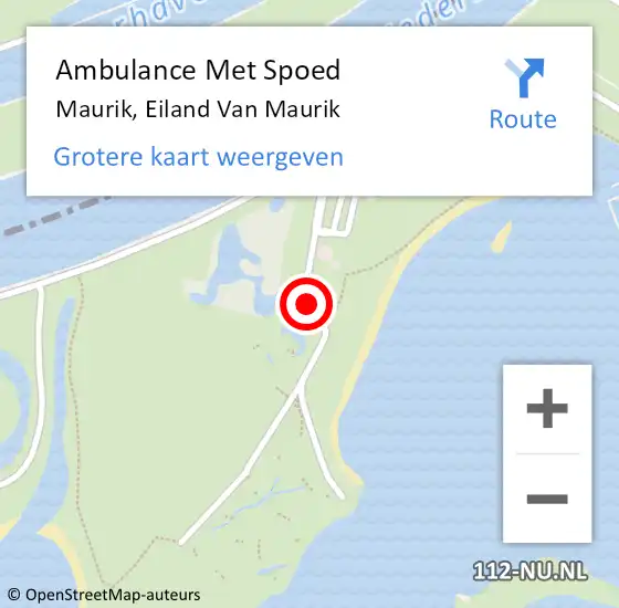 Locatie op kaart van de 112 melding: Ambulance Met Spoed Naar Maurik, Eiland Van Maurik op 21 mei 2015 18:17