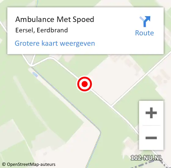 Locatie op kaart van de 112 melding: Ambulance Met Spoed Naar Eersel, Eerdbrand op 21 mei 2015 18:57