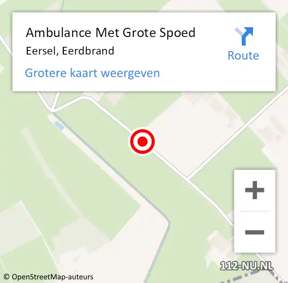 Locatie op kaart van de 112 melding: Ambulance Met Grote Spoed Naar Eersel, Eerdbrand op 21 mei 2015 19:01