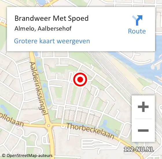 Locatie op kaart van de 112 melding: Brandweer Met Spoed Naar Almelo, Aalbersehof op 21 mei 2015 22:58