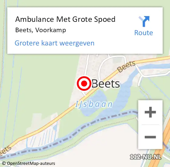 Locatie op kaart van de 112 melding: Ambulance Met Grote Spoed Naar Beets, Voorkamp op 21 mei 2015 23:15