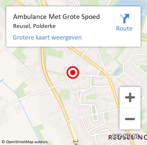 Locatie op kaart van de 112 melding: Ambulance Met Grote Spoed Naar Reusel, Polderke op 22 mei 2015 00:16