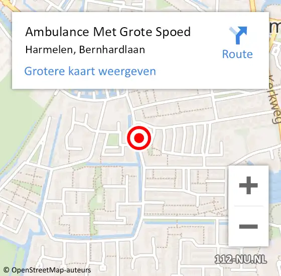 Locatie op kaart van de 112 melding: Ambulance Met Grote Spoed Naar Harmelen, Bernhardlaan op 22 mei 2015 01:03