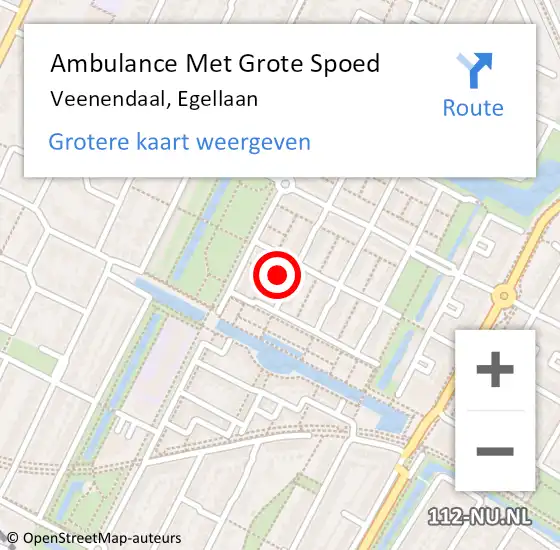 Locatie op kaart van de 112 melding: Ambulance Met Grote Spoed Naar Veenendaal, Egellaan op 22 mei 2015 01:07