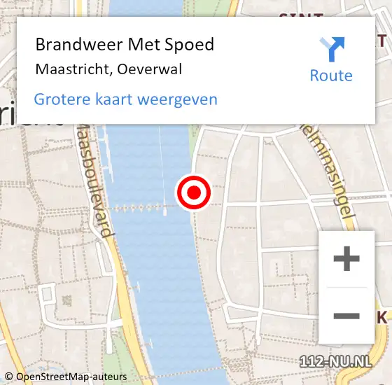 Locatie op kaart van de 112 melding: Brandweer Met Spoed Naar Maastricht, Oeverwal op 22 mei 2015 03:47