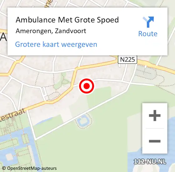 Locatie op kaart van de 112 melding: Ambulance Met Grote Spoed Naar Amerongen, Zandvoort op 22 mei 2015 07:39